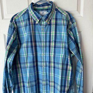 Southern Tide Men's Plaid Button Down - Blue - XL